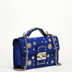 The Hollywood Studded Leather Crossbody Bag Cobalt Blue