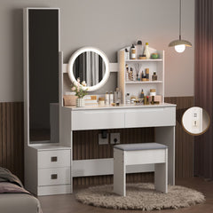 VFF Bedroom Dressing Table, Modern Minimalist Makeup Cabinet, Master Bedroom Makeup Mirror, Makeup Table Mirror Cabinet