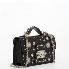 The Hollywood Studded Leather Crossbody Black