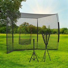 Soozier 17X 5.5Baseball Net With Strike Zone, Tee, Caddy, And Carry Bag For Pitching And Hitting, Portable Extra Large Softball And Baseball Training Equipment