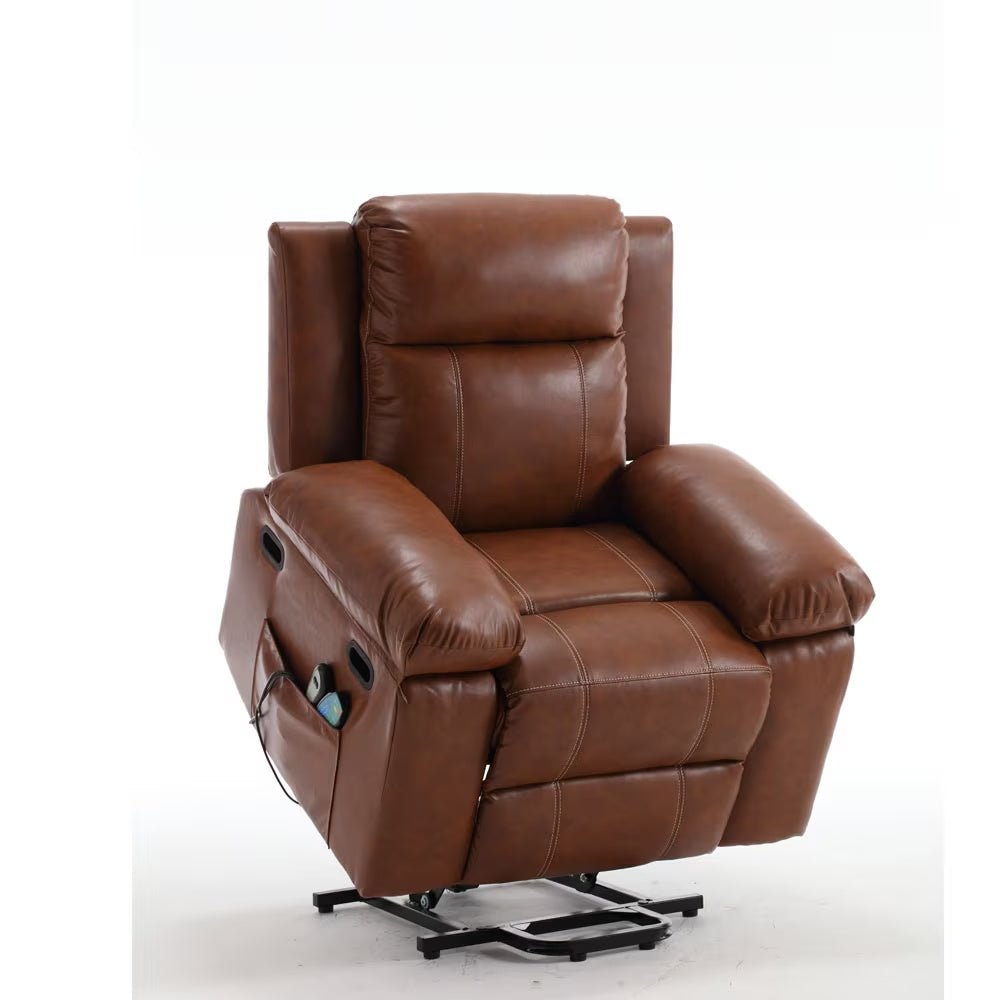 Large Size Electric Lift Recliner Sofa For Seniors, 8 Point Vibration Massage And Wood Heating, Remote Control - Celebrity Aura