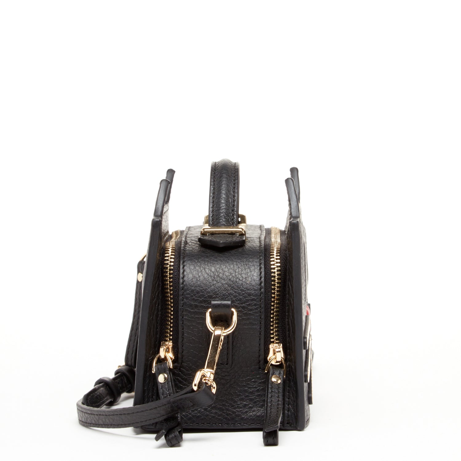 Leather Cat Bag Black Crossbody - Celebrity Aura