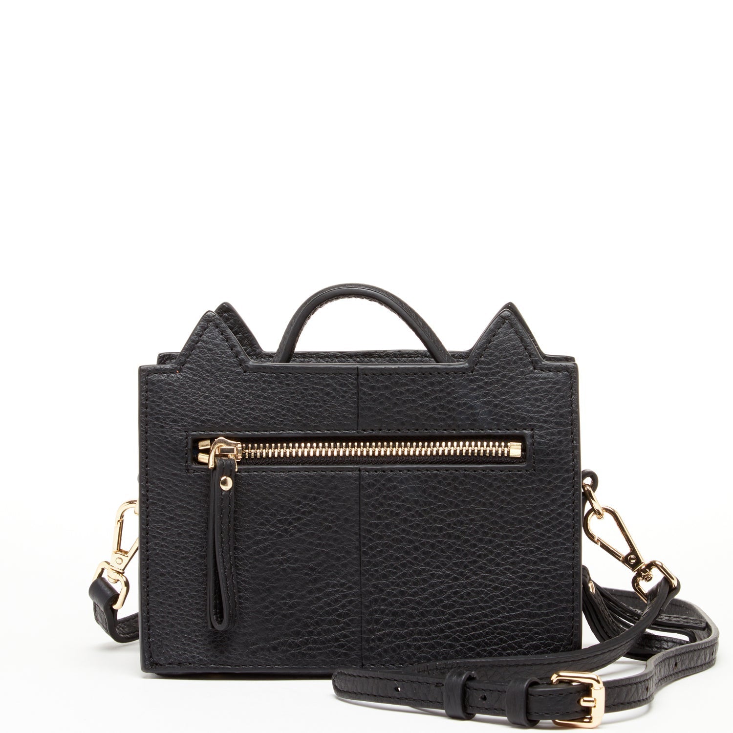 Leather Cat Bag Black Crossbody - Celebrity Aura